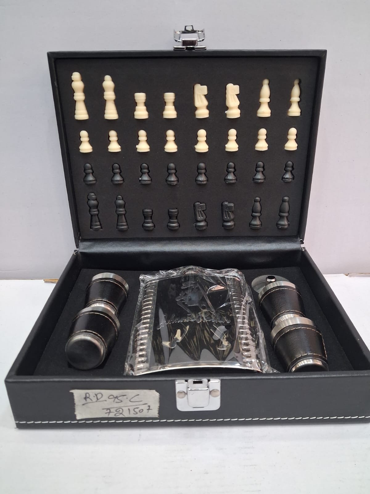 Hip flask with chess